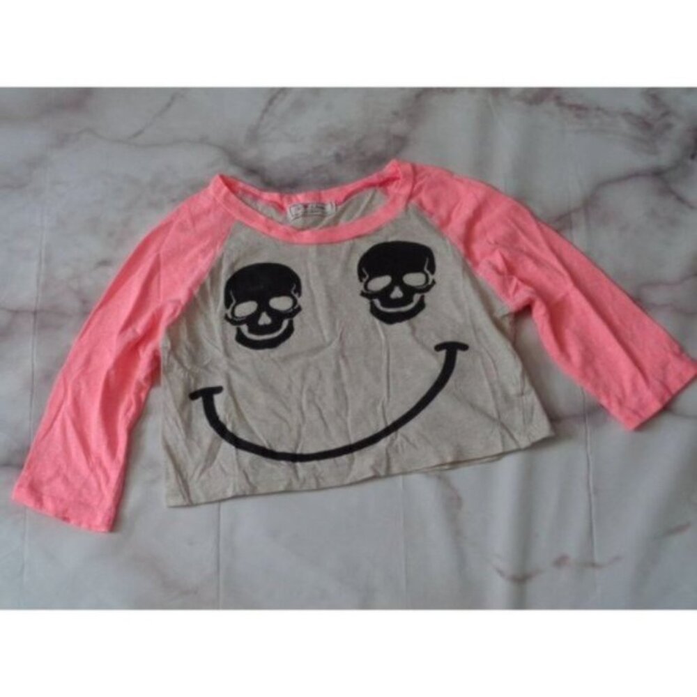 It Closet girls youth medium gray/pink 3/4 sleeve Boutique top
